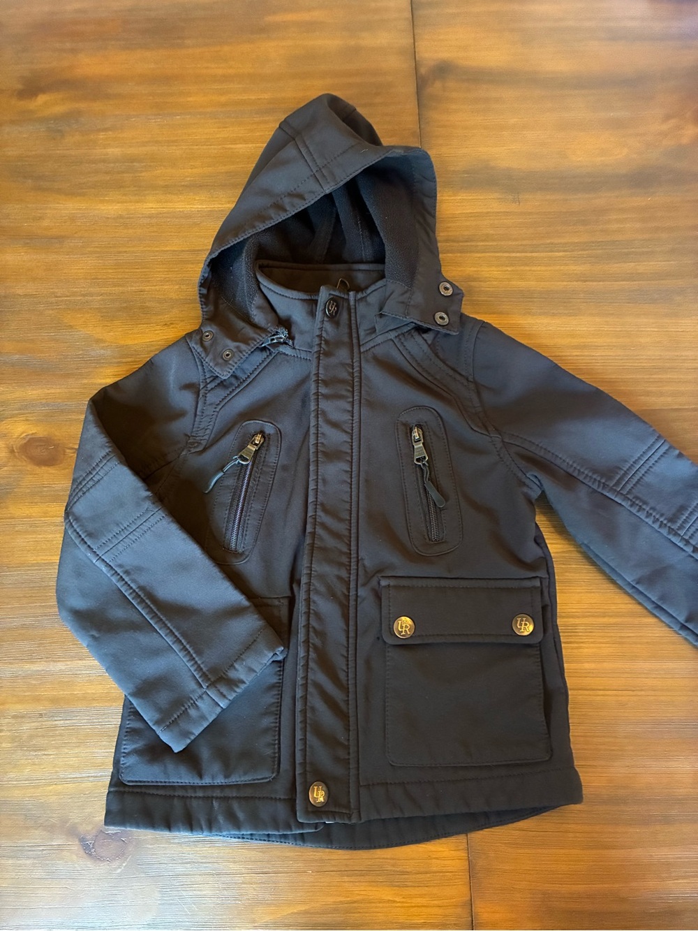 Urban Republic Kids Hooded Black Coat - Classic Hooded Jacket